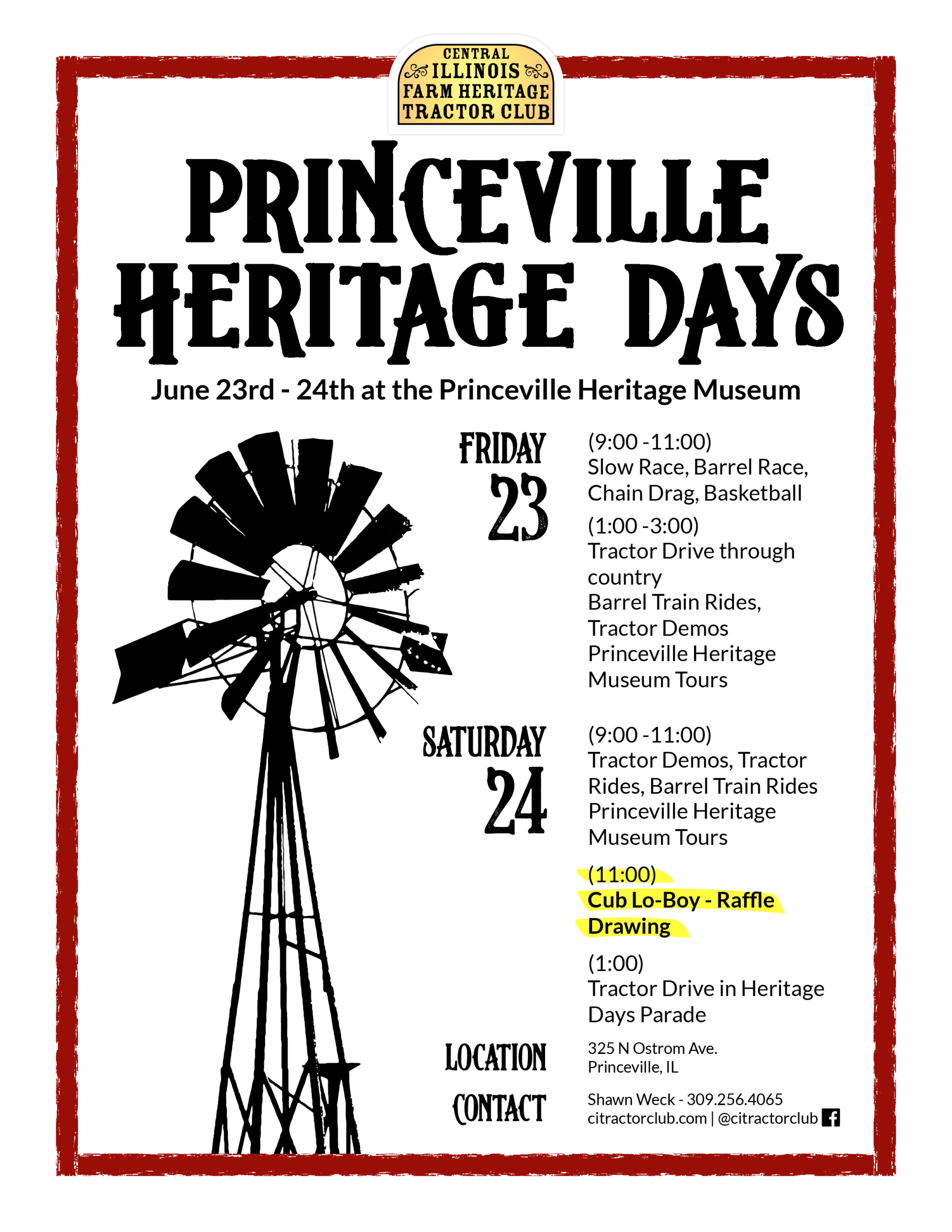 2023 Princeville Heritage Days Central Illinois Farm Heritage Tractor